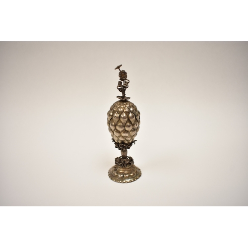 8106 - A 19th Century silver Pineapple goblet of small proportions with floral finial, removable cover over... 