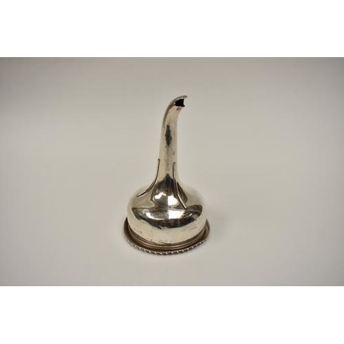 8041 - A Solomon Royes silver wine funnel, gadrooned rim, London 1822, date mark rubbed, dents present, 12.... 