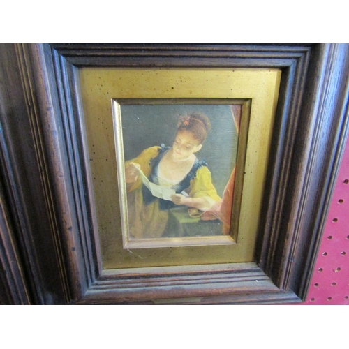 1062 - A collection of six oleograph prints of Old Masters etc., oak finish frames