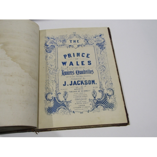 1148 - A Victorian contemporary half calf and gilt leather volume of illustrated sheet music 