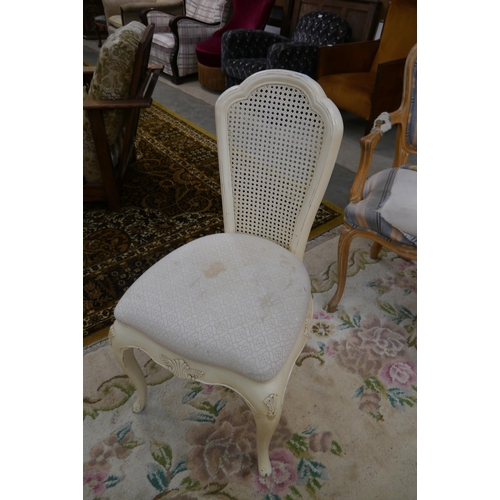 2334 - A Willis and Gambier cream painted bedroom chair, seat for cleaning