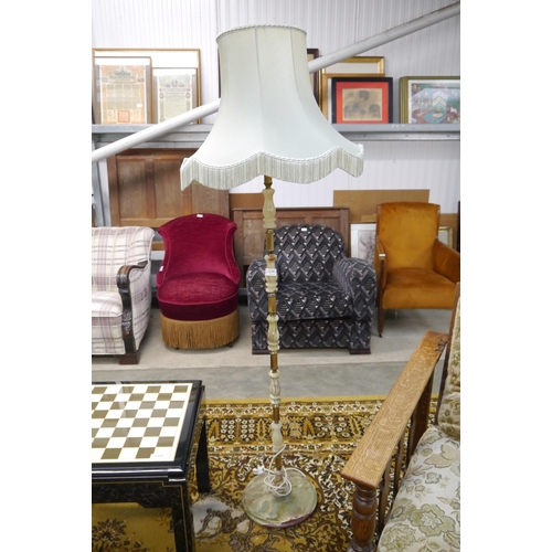 2341 - A brass & onyx standard lamp