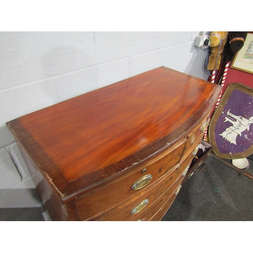 1079 - A Victorian mahogany bow fronted chest of two short over three long drawers a/f, 103cm tall x 101cm ... 