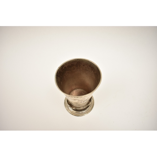 8099 - A 17th Century silver Scandinavian tapering cup inscribed 