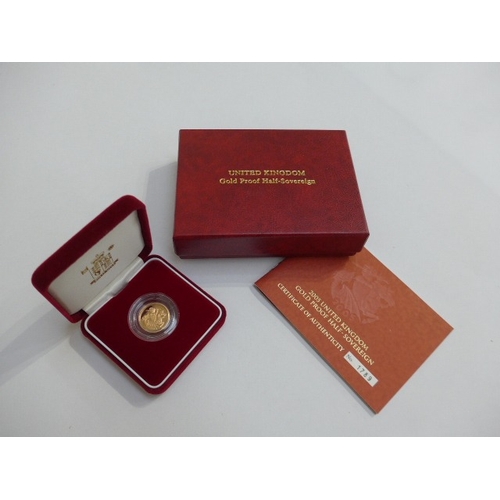 8263 - Elizabeth II 2005 Welsh Dragon cased and boxed gold proof half Sovereign