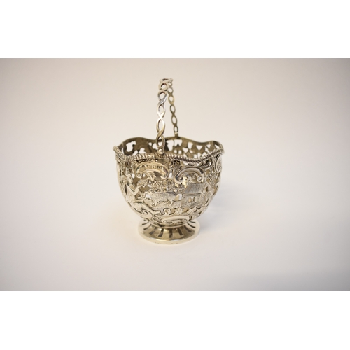 8047 - A Wakely & Wheeler highly ornate silver decorated with Farm, cattle, figure (missing glass liner), L... 