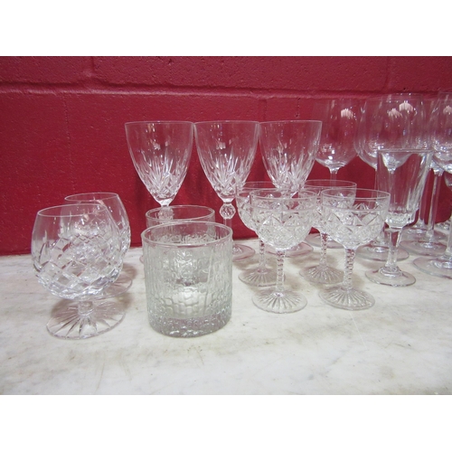 4071 - A selection of glassware including Dartington liqueur, Stuart sherry, assorted brandy, champagne, wi... 