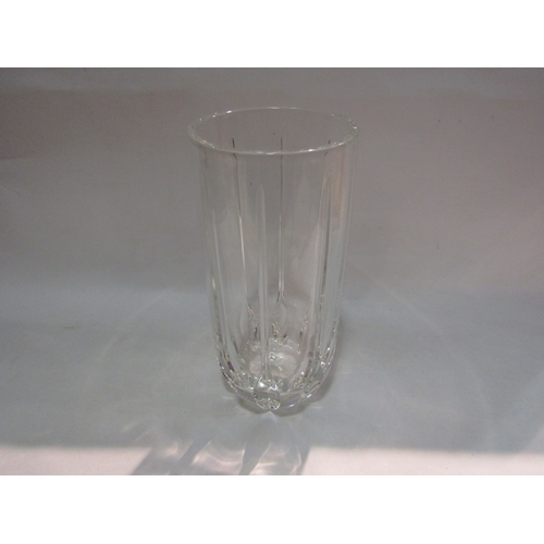 4405 - A modern glass vase with incised decoration, 28cm tall