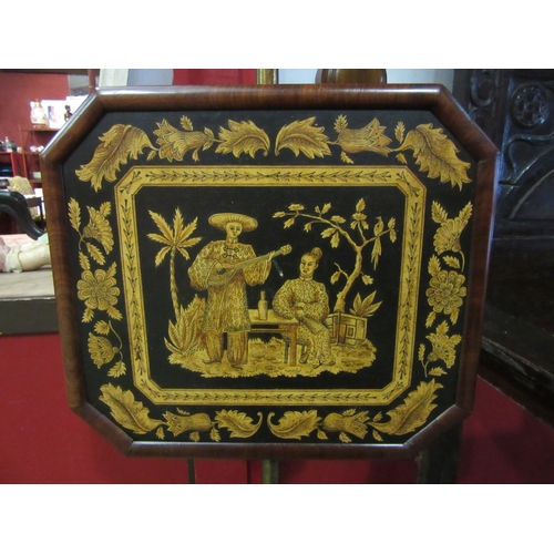 4019 - A Regency pole screen with brass and 