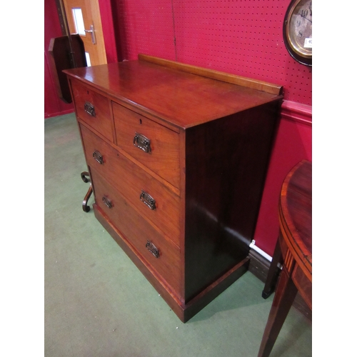 4025 - An Art Deco walnut chest of two short over two long drawers on a plinth base, 95cm tall x 92cm wide ... 