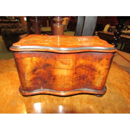 4200 - A Victorian burr walnut writing box, vacant interior, 44cm long, together with a decorative sarcopha... 