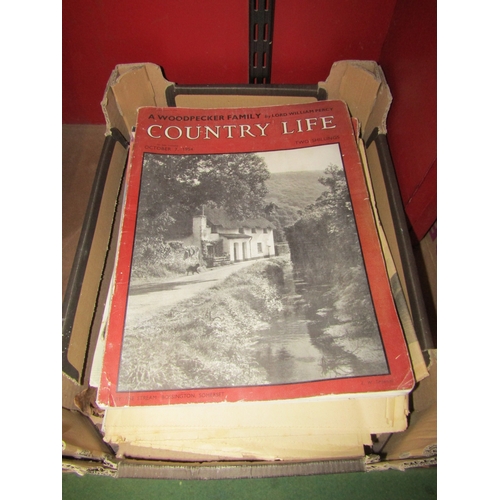 4215 - A box of vintage mainly 1950's magazines to include Country Life, Vogue and East Anglian magazine 19... 