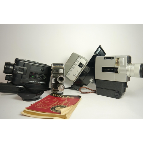 6073 - Two Bolex Raillard Cine 8 camcorders models Paillard B8 & 160 Marco Focus w/ two others (4) 

**Unte... 