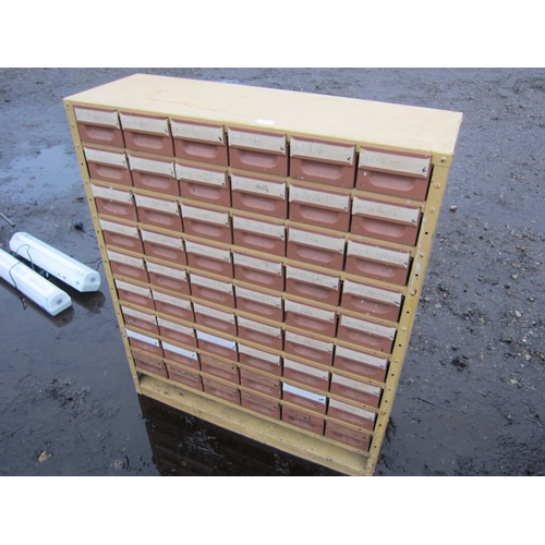 3337 - A metal multi drawer fixings cabinet