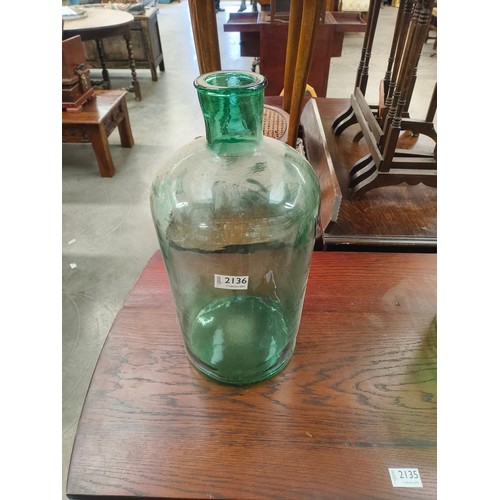 2403 - A hand blown green glass jar