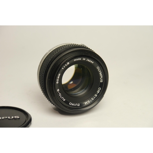 6038 - A Cased Olympus OM-4 (black) w/ Olympus Om-System Zuiko Auto-S 50mm f1.8 & Auto-W 28mm f2.8. Include... 