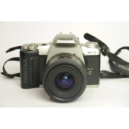 6028 - A Pentax ME Super 35mm w/Pentax-M Zoom 80-200mm F4.5 lens & A Pentax MZ-10 35mm SLR w/ Pentax-F 35-8... 