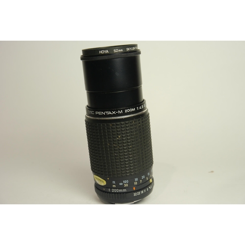 6028 - A Pentax ME Super 35mm w/Pentax-M Zoom 80-200mm F4.5 lens & A Pentax MZ-10 35mm SLR w/ Pentax-F 35-8... 