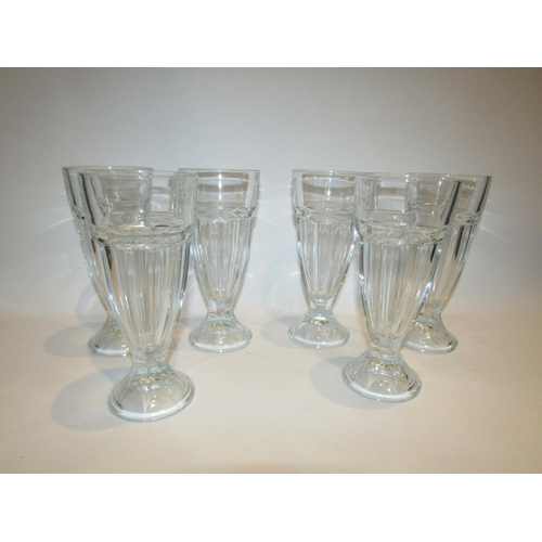 4394 - A collection of glassware including port and sherry and a set of six ice cream glasses