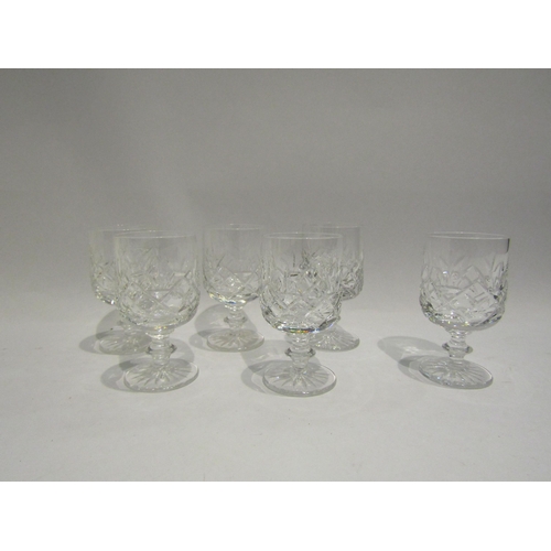 4394 - A collection of glassware including port and sherry and a set of six ice cream glasses