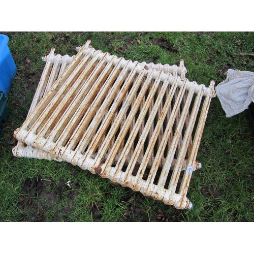 7091 - Two cast iron 18 vein slim radiators