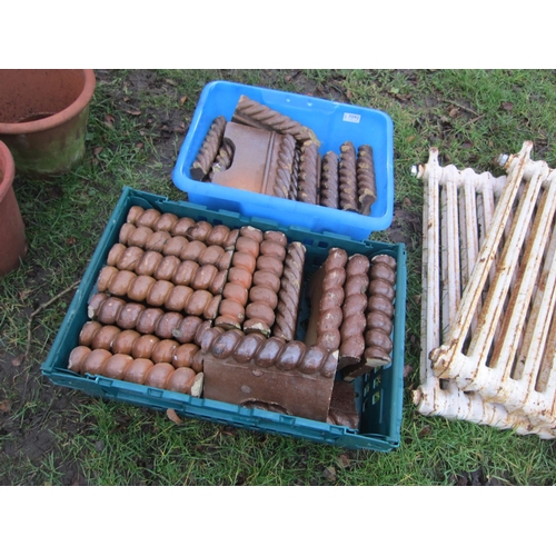 7092 - Two trays of Victorian brown glaze rope top path edging