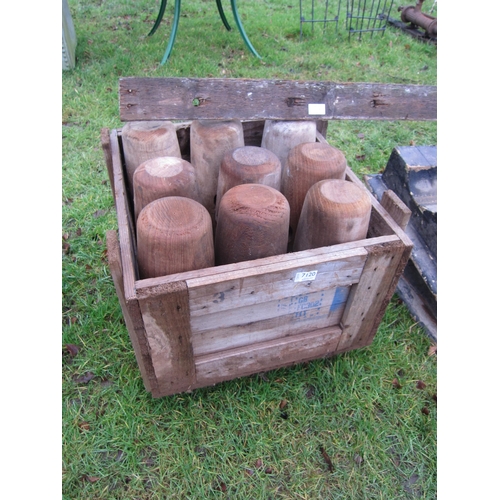 7120 - A crate of elm mallet heads