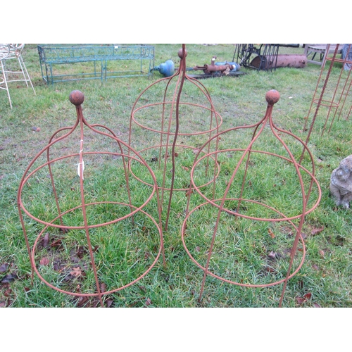 7130 - Three steel garden cloches