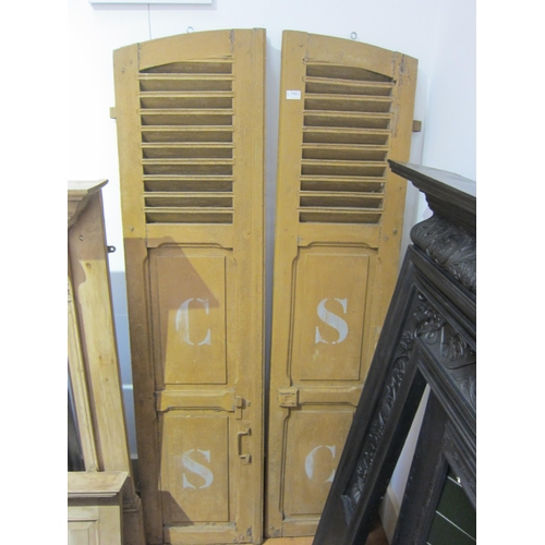 7451 - A pair of French wooden shutters, 79cm x 165cm(h)