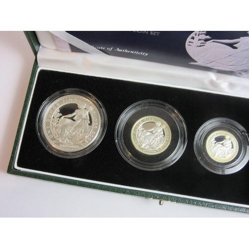 4287 - A cased 2005 Royal Mint Britannia silver proof four coin set