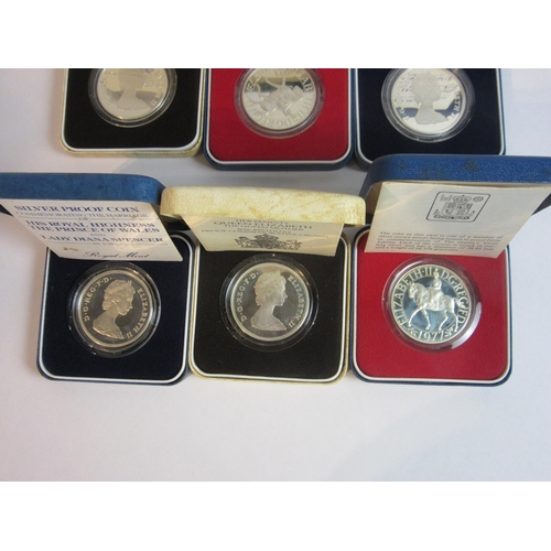 4298 - Six cased silver proof crowns Commorative issues 1977,1980 and 1981