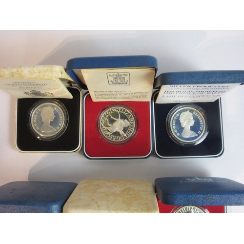 4298 - Six cased silver proof crowns Commorative issues 1977,1980 and 1981