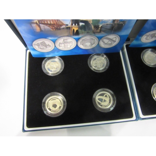 4302 - Two cased and boxed 2003 Royal mint silver proof pattern coins 