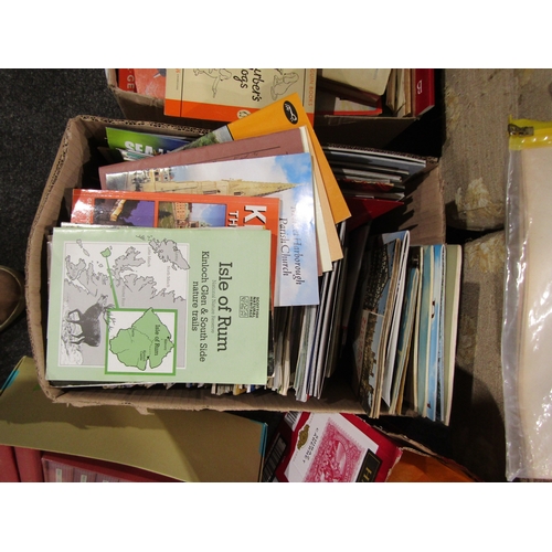 1390 - Four boxes of assorted books and ephemera including various tourist guides, 1930's 