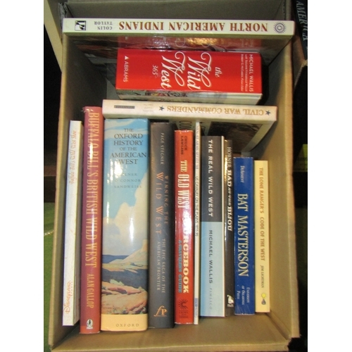 4182 - Two boxes of books on the American West, Frontier America, Cowboys, North American Indians the civil... 