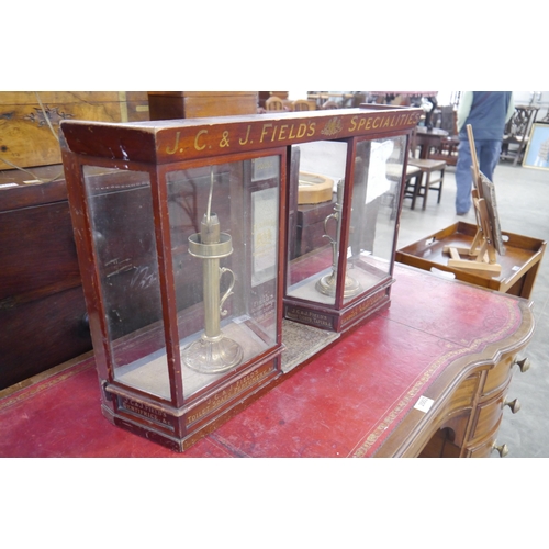 2001 - An Edwardian J.C & J Field specialties painted shop front display cabinet with original writing