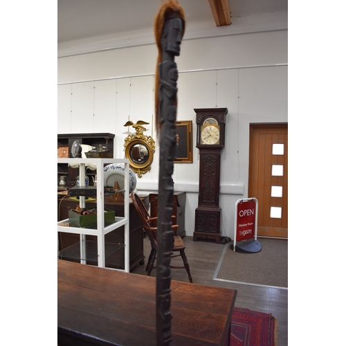 8624 - Tribal interest a late 19th/early 20th Century Batak magic staff of tunggal panaluan form. The totem... 