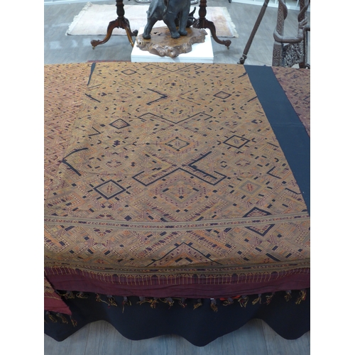 8628 - Five early to mid 20th century handwoven silk Laos (Southeast Asian ) table runners, approximately 1... 