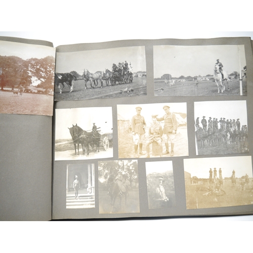 9336 - (Horses, WWI, South Notts Hussars, Sporting.) An early 20th Century photograph album containing 740+... 