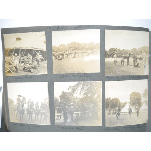 9336 - (Horses, WWI, South Notts Hussars, Sporting.) An early 20th Century photograph album containing 740+... 