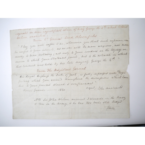 9337 - (Royal Hospital Chelsea.) A collection of Autograph Letters Signed, certified copy letters, extracts... 