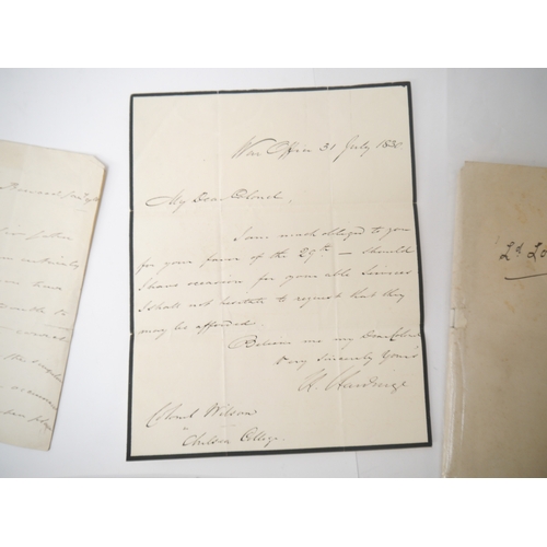 9337 - (Royal Hospital Chelsea.) A collection of Autograph Letters Signed, certified copy letters, extracts... 