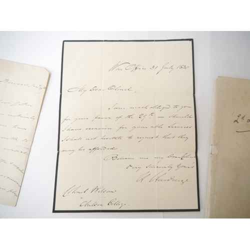 9337 - (Royal Hospital Chelsea.) A collection of Autograph Letters Signed, certified copy letters, extracts... 