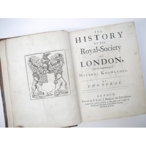 9354 - Thomas Sprat: 'The History of the Royal Society of London, for the Improving of Natural Knowledge.',... 