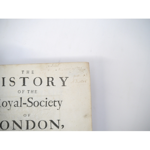 9354 - Thomas Sprat: 'The History of the Royal Society of London, for the Improving of Natural Knowledge.',... 