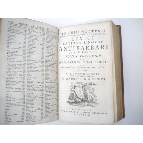 9358 - (Latin Dictionary.) Johann Friedrich Nolte: 'Joh. Frider. Noltenii Lexicon Latinae linguae antibarba... 