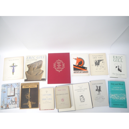 9002 - Eric Gill, a collection of books by him and relating to him, including R. John Beedham: 'Wood Engrav... 