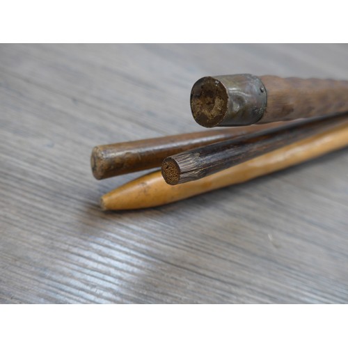 8612 - Four walking sticks/canes including walnut twist handle example