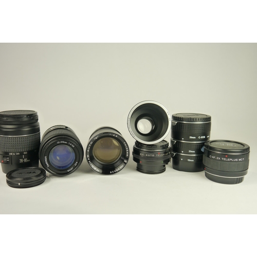 6080 - A Collection of lenses and tele convertors including a Canon EF 28-80mm f3.5-5.6 II & C-AF 2x telepl... 