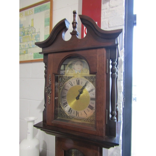 1007 - A modern Emperor Clock Co. Ltd. grandmother clock with weights and pendulum